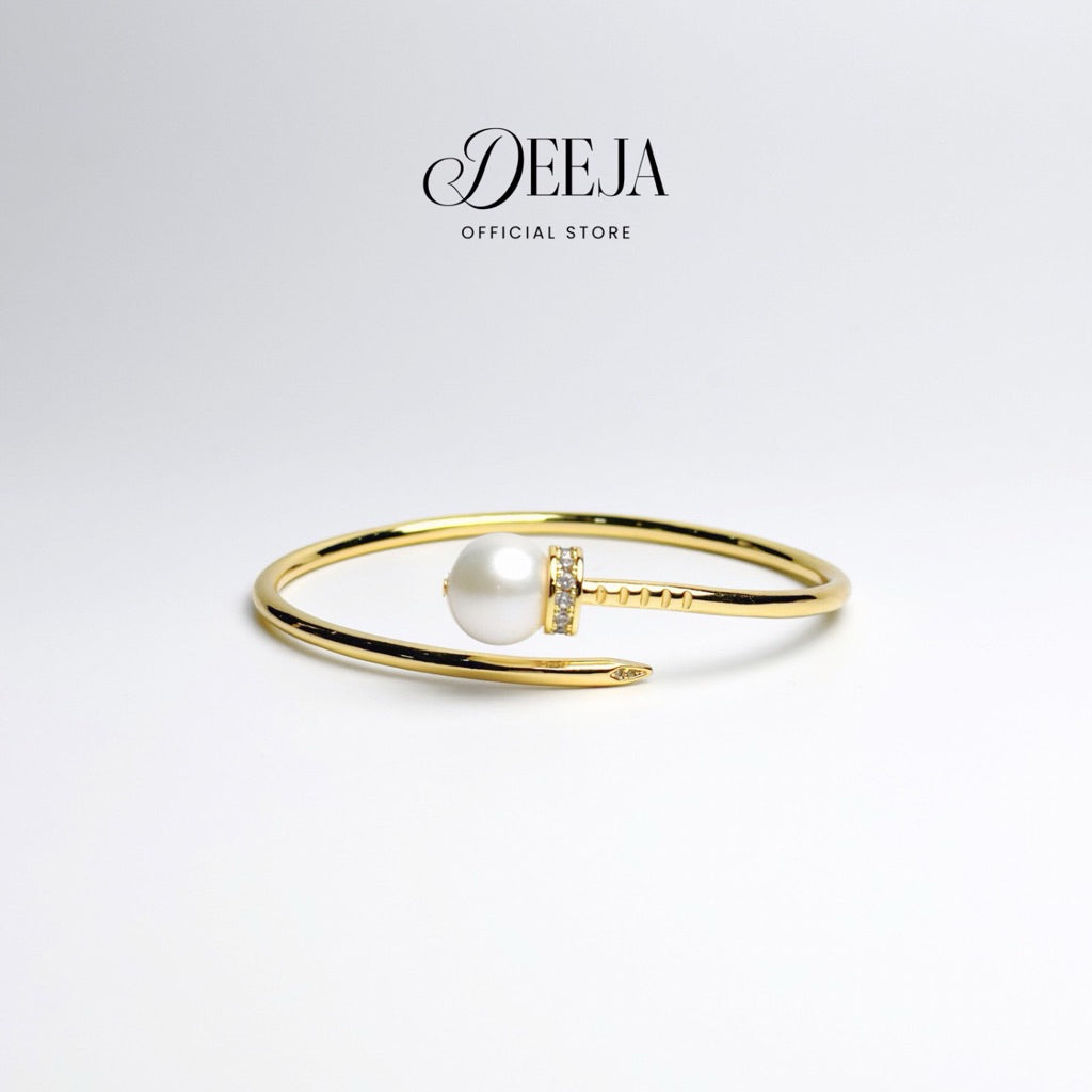 Deeja • Nail Edison Freshwater Pearl Open Bangle FBA10250