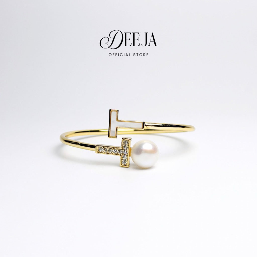 Deeja • Talia Edison Freshwater Pearl Open Bangle FBA10200