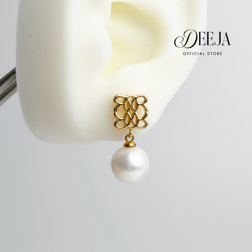 Deeja • Lace Dangling Earrings Freshwater Pearl FPE10137