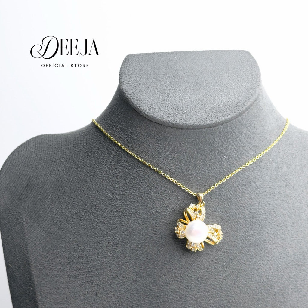 Deeja • Butterfly Bow Freshwater Pearl Necklace FPN10120