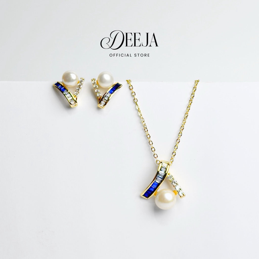 Deeja • FRESHWATER PEARL Set of Necklace and Earrings FPS100225