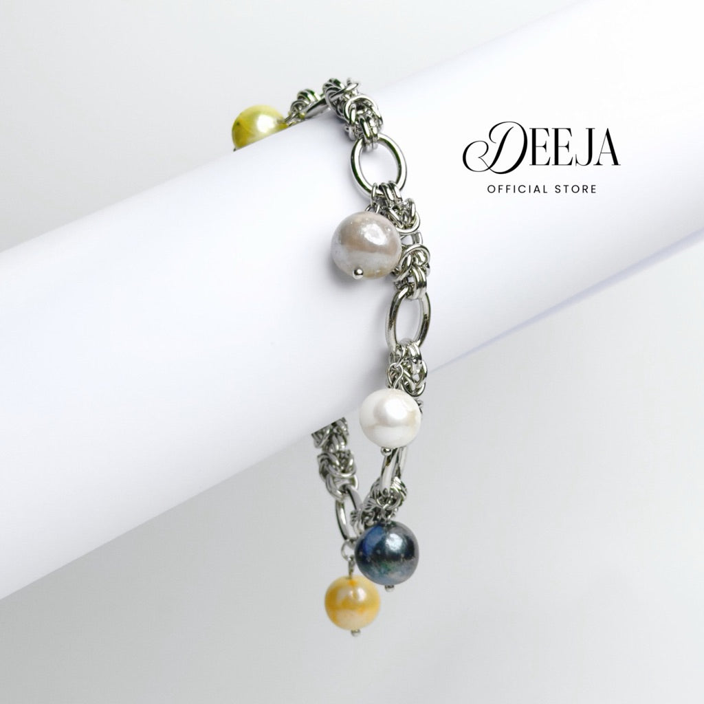 Deeja • Multicolor Edison Freshwater Pearl Charm Bracelet FPB10305