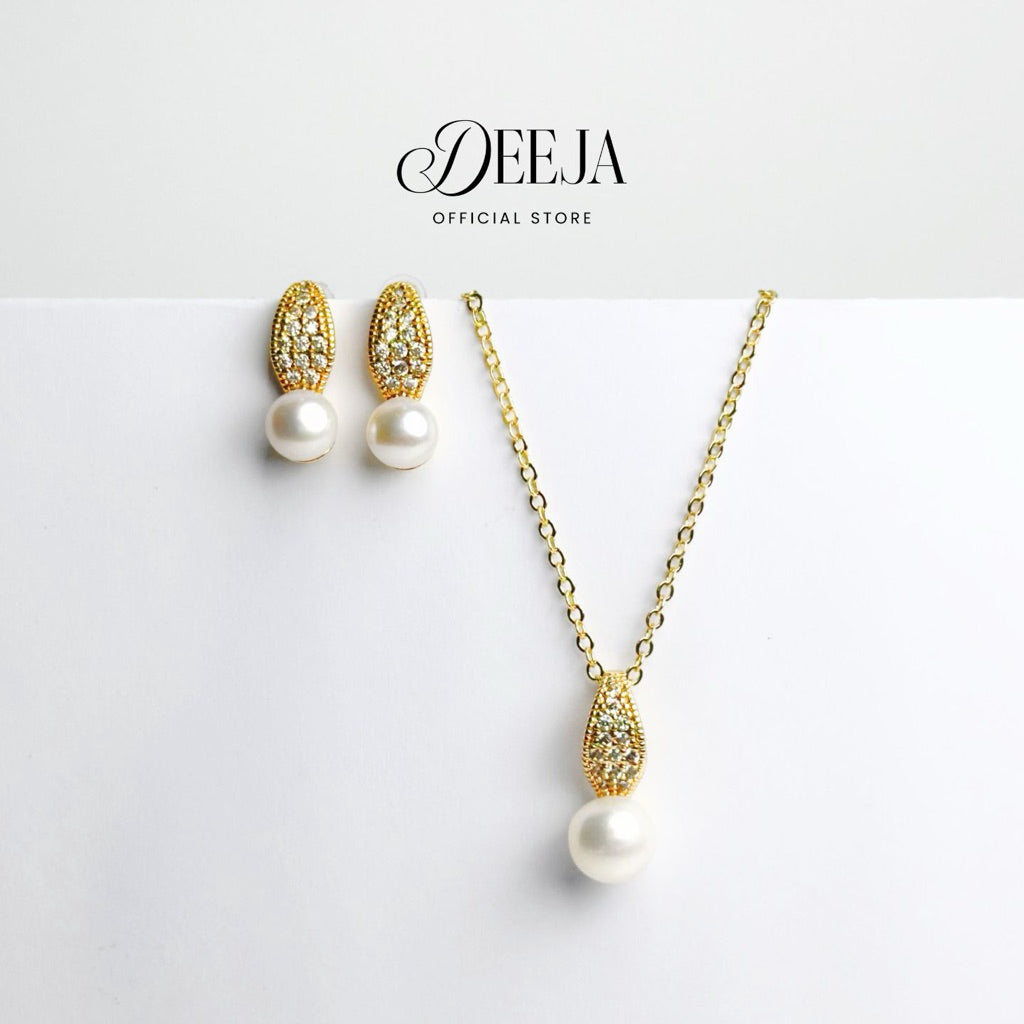 Deeja • FRESHWATER PEARL Set of Necklace and Earrings FPS100209