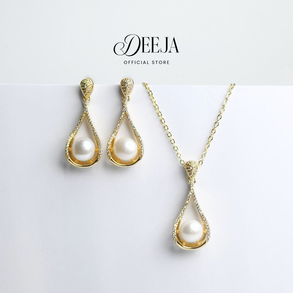 Deeja • FRESHWATER PEARL Set of Earrings and Necklace FPS100238