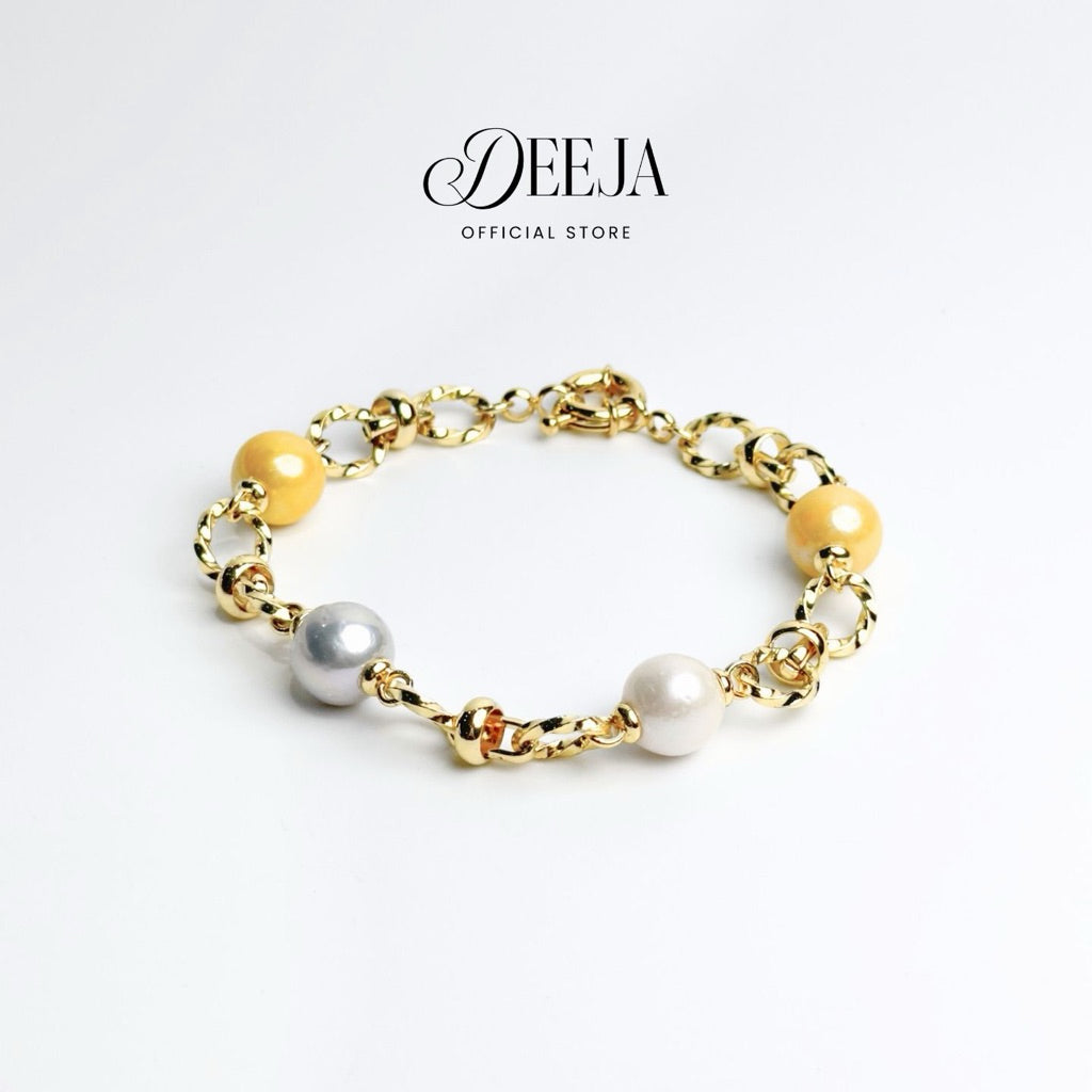 Deeja • Multicolor Edison Pearl Station Chunky Bracelet FPB10420