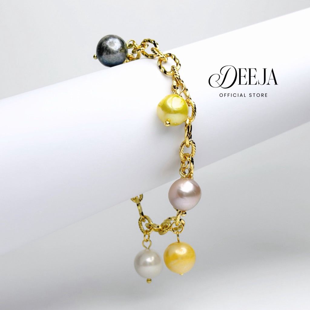 Deeja • Multicolor Edison Pearl Charm Bracelet FPB10305