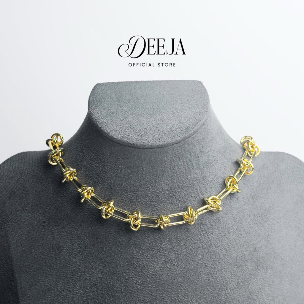 Deeja • Knotted Chain Necklace 18K Real Gold Coated XN10135