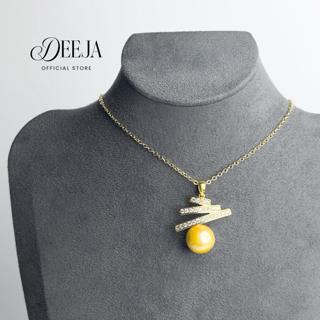 Deeja • Golden Edison Freshwater Pearl Necklace FPN10165