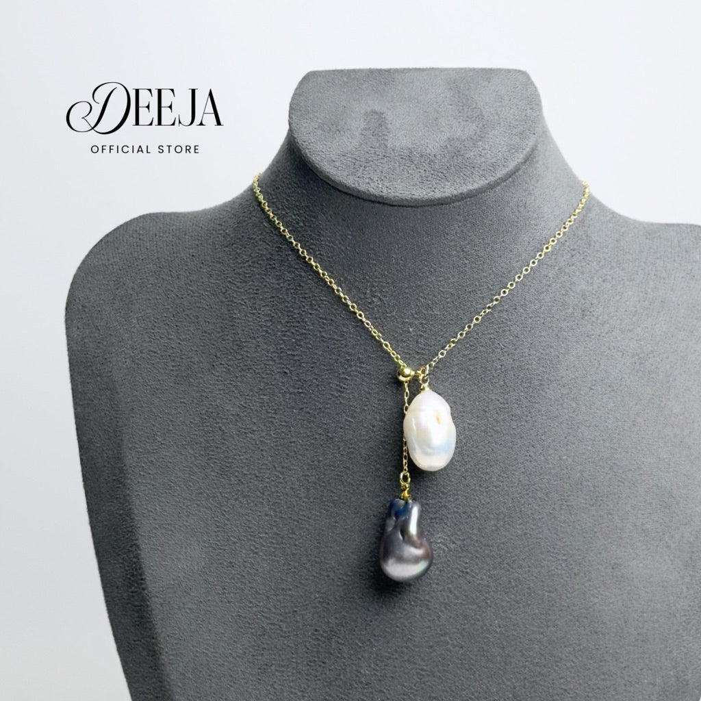 Deeja • BAROQUE Two-colored Sliding Necklace Freshwater Pearl FN100195